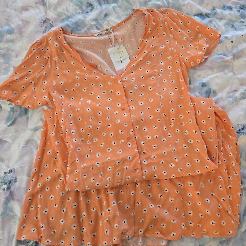 Orange Floral Dress